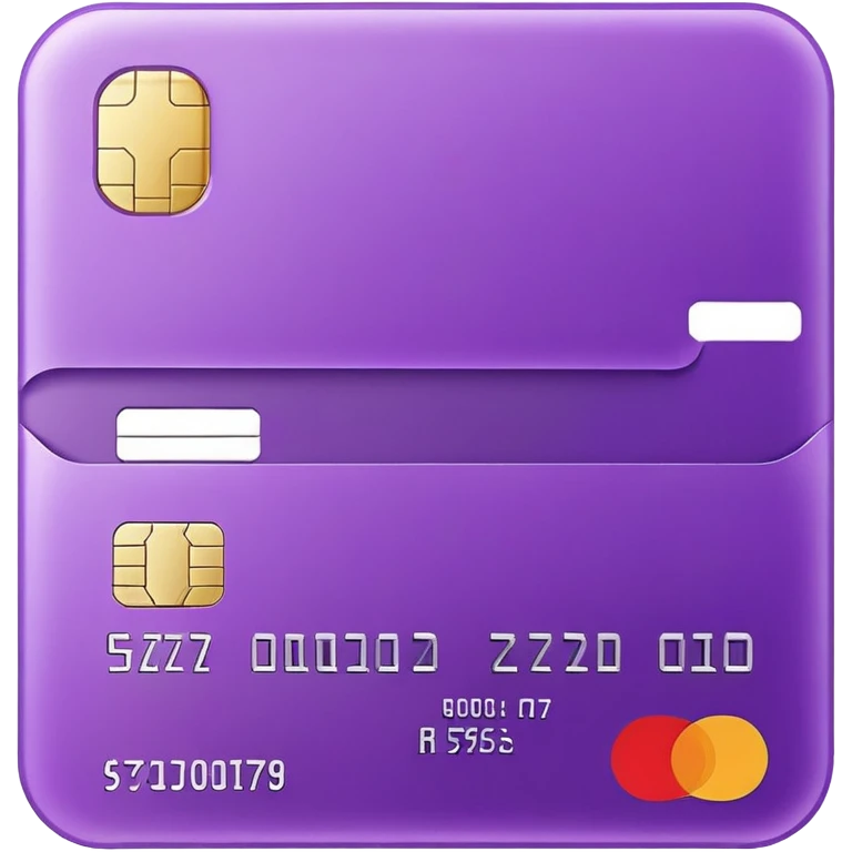 purple bank card, no numbers, rounded corners emoji