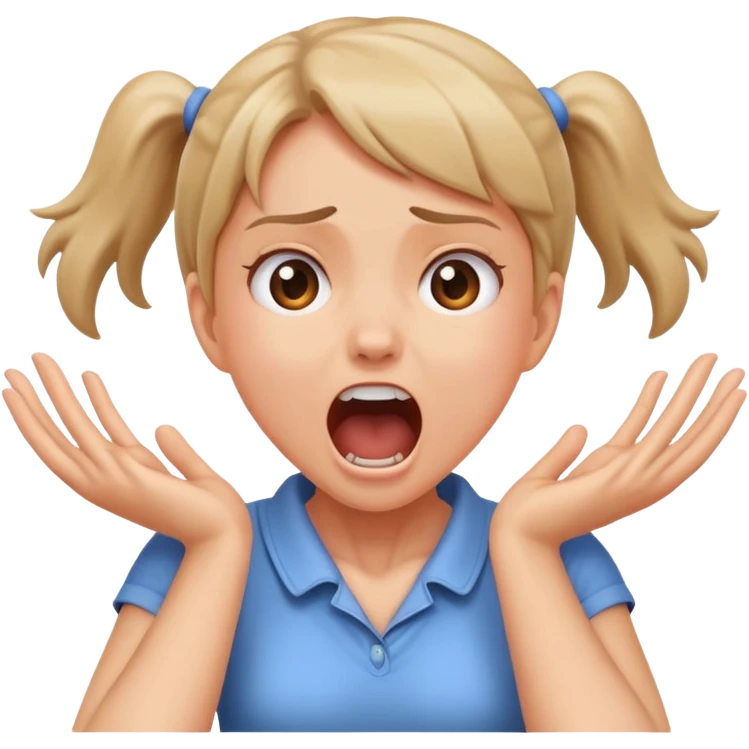 arms crossing holding neck screaming girl emoji