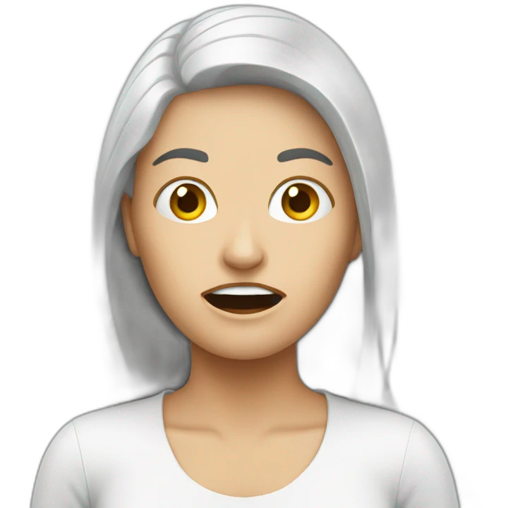 panic woman white emoji