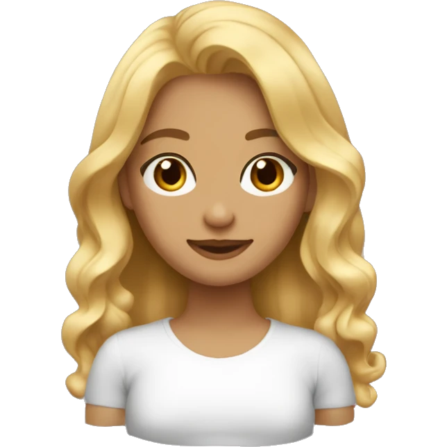 une fille cheveux long ondulé blond fonce   emoji