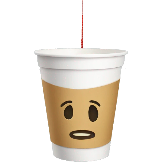 paper cup with string hanging down emoji