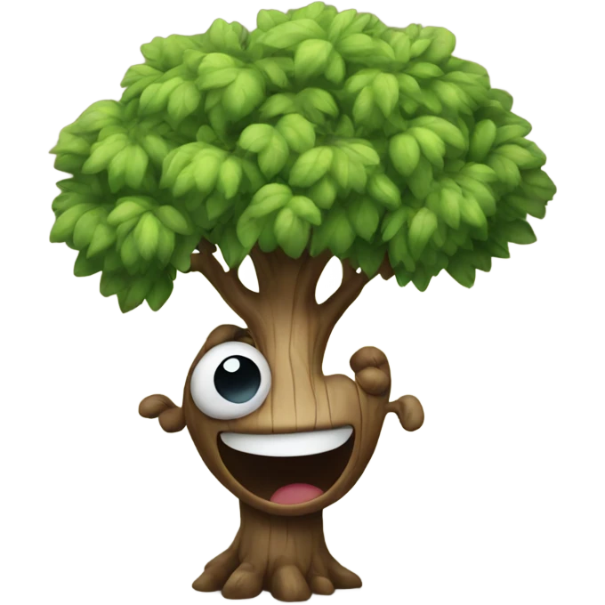 Tree with a smile emoji