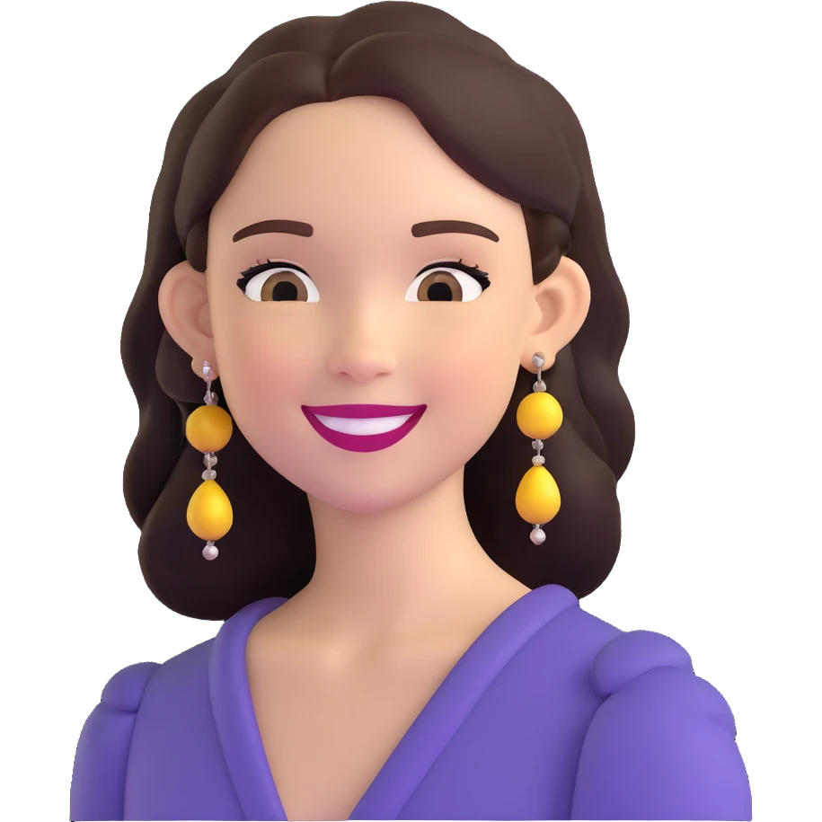smiling girl with long dangling earrings emoji