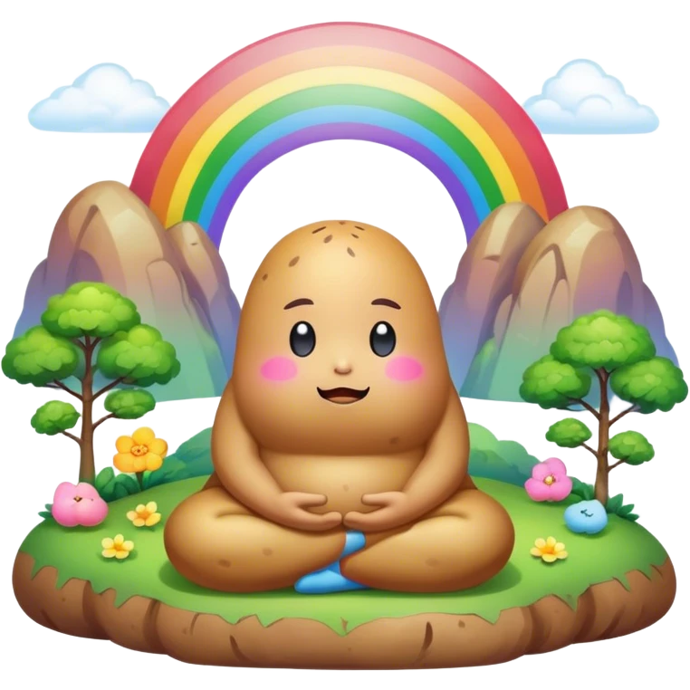rainbow kawaii meditating potato landscape emoji