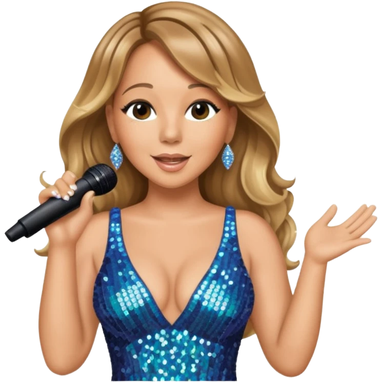 mariah carey is singing with mirco and twinkle dresss emoji