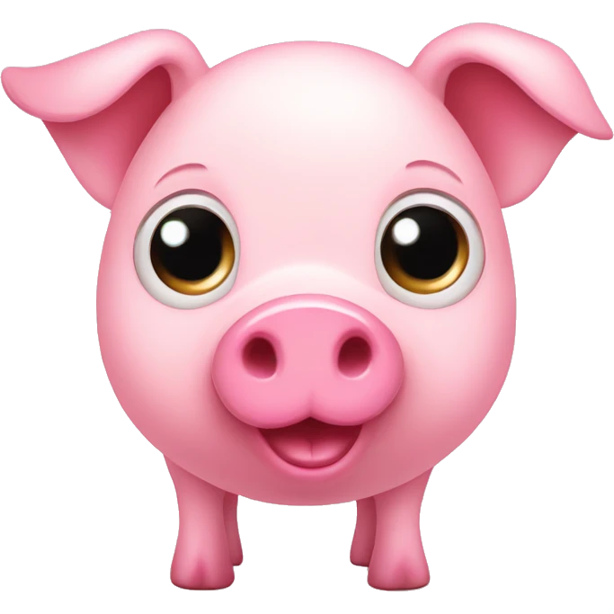 A little pink pig with big cute eyes  emoji