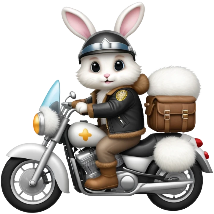 Easter bunny riding a motorcycle emoji