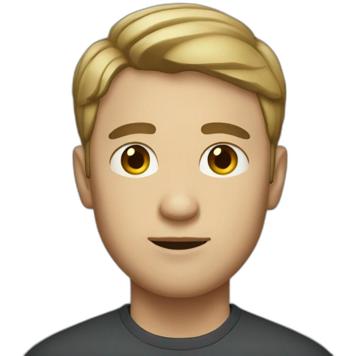man with short hair and white eyes emoji