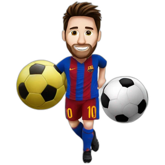 messi whit a soccer ball emoji