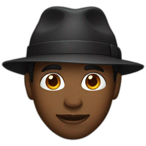 black men with hat emoji