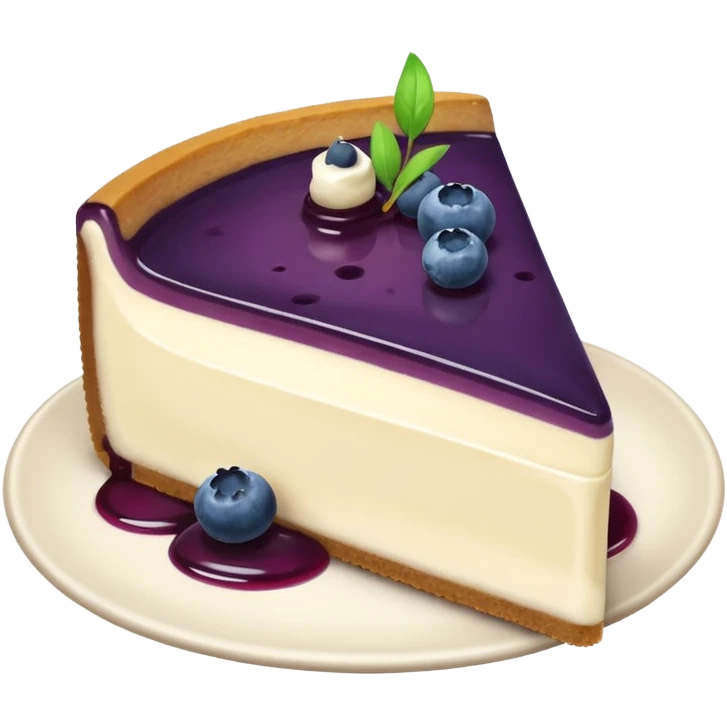 a piece of cheesecake with blueberry on top of it emoji