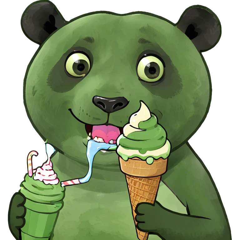 Panda eating ice cream emoji