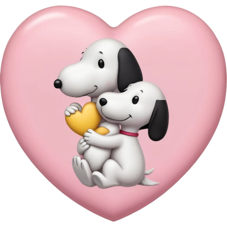 pastel pink heart with snoopy hugging woodstock in it emoji