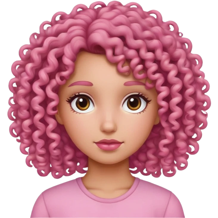 Curly girl pink  emoji