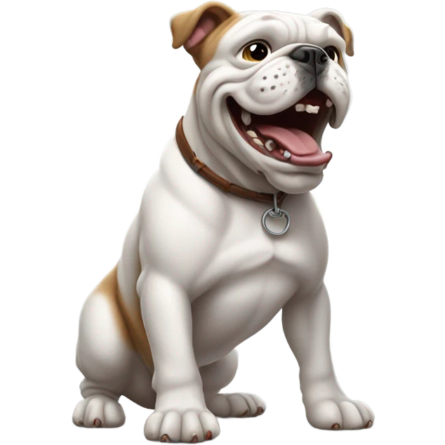 Bulldog raising one paw emoji