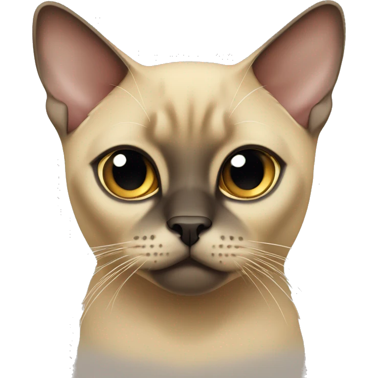 Burmese cat of beige color with dark ears and nose emoji