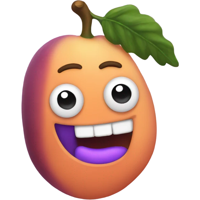 purple pickle in a peach emoji