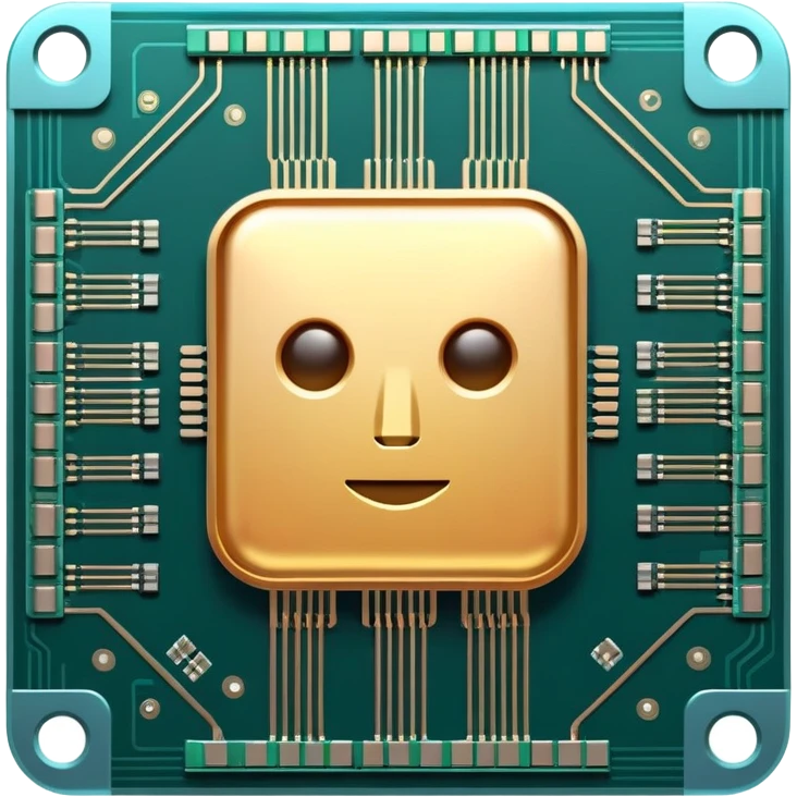 glowing chip or microprocessor symbolizing artificial intelligence emoji
