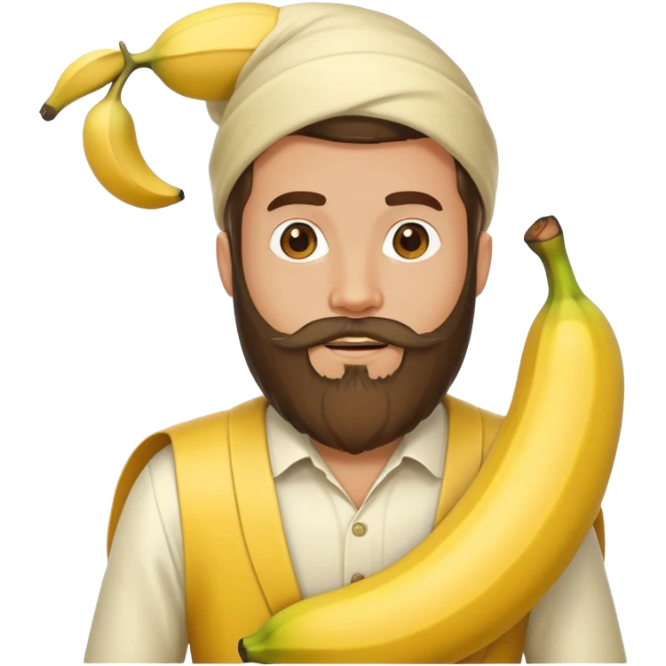 With beard and a banana costume  emoji