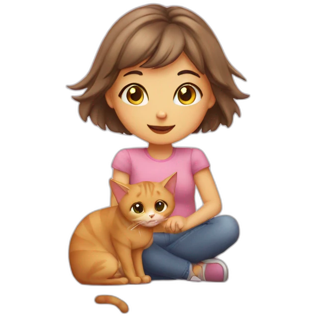 cat with girl in lov with he emoji
