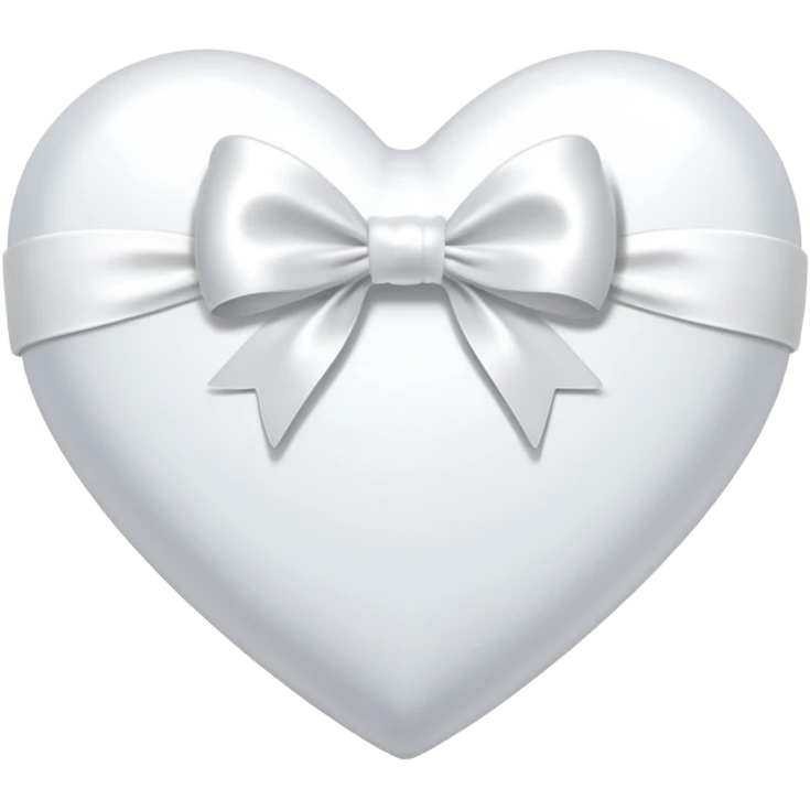 white heart with a white bow on it emoji