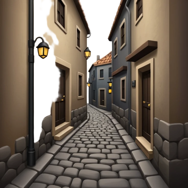 narrow alleyway, minimal buildings emoji