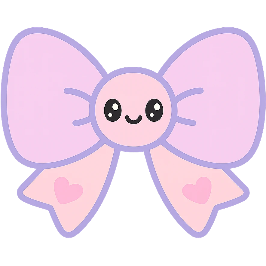 gothic bow kawaii style emoji
