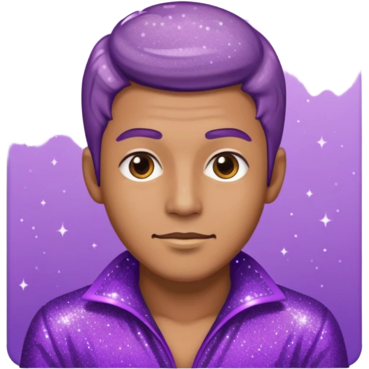 man supervisor wearing glitter purple glittery clothes emoji