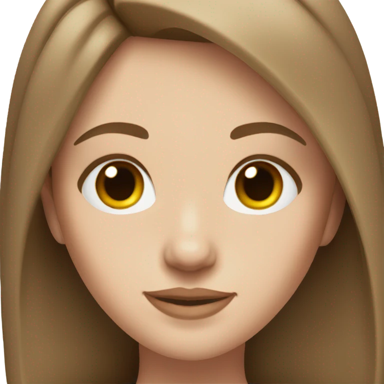 White girl with MEDIUM brown hair WITH A MIDDLE PART  emoji