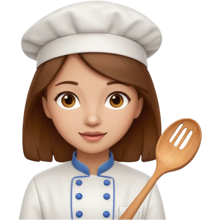 Girly chef brown hair  emoji