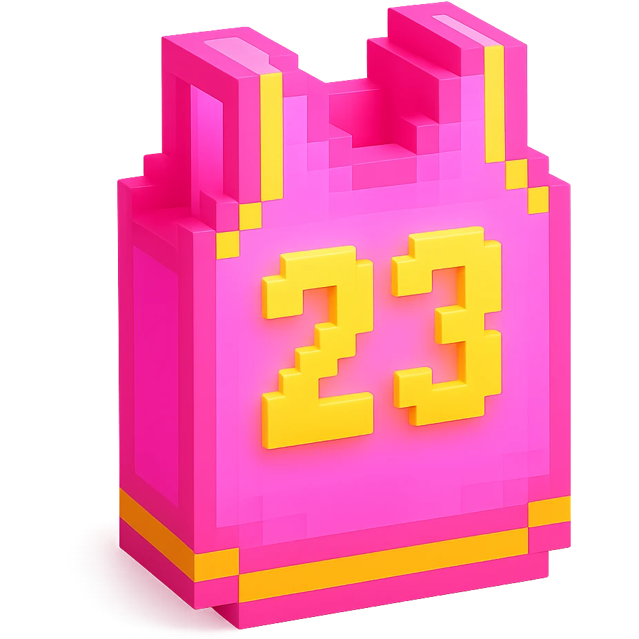 светящейся розовая баскетбольная майка с надписью "23", no background emoji