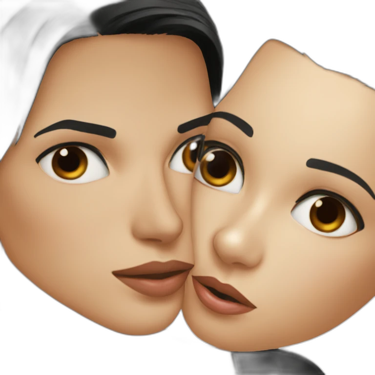 wentworth miller kisses a black girl brown eyes and short black hair emoji