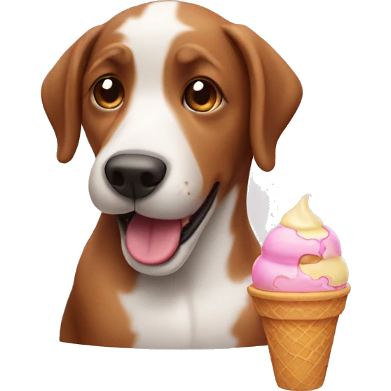 dog with ice cream emoji