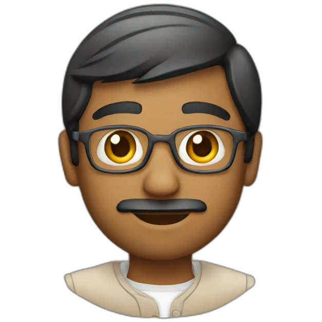 An Indian guy coding emoji