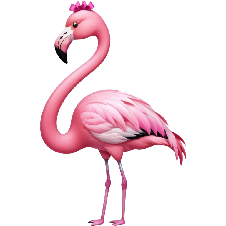 Flamingo with ribbon bow on the neck emoji