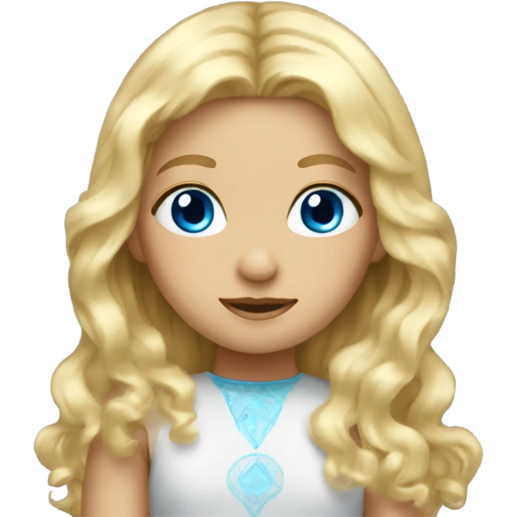 long blonde hair blue eyed girl with halo  emoji