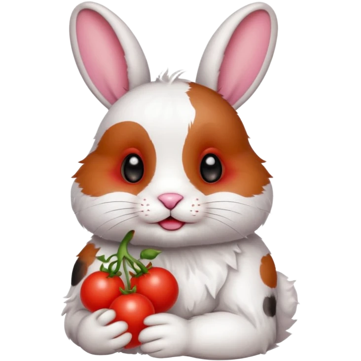 rabbit with cherry tomatoes  emoji