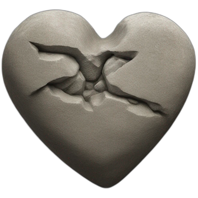 Heart in rock emoji