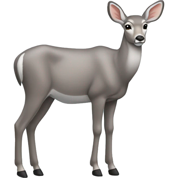 gray mule deer standing ose emoji