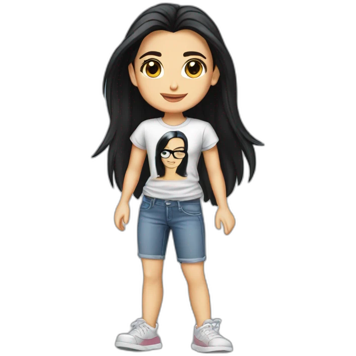 demi moore cartoon wearing tee emoji
