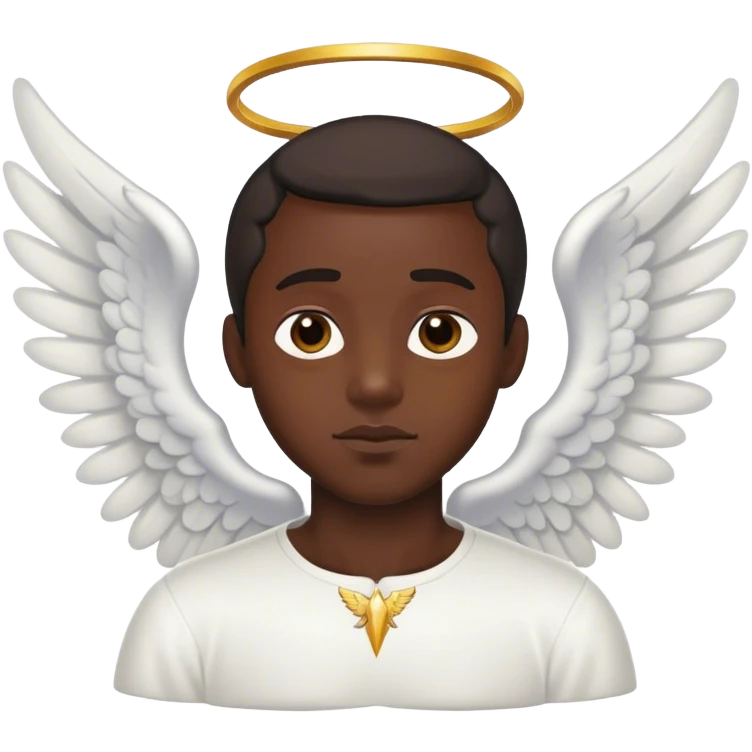 Black man as an angel emoji