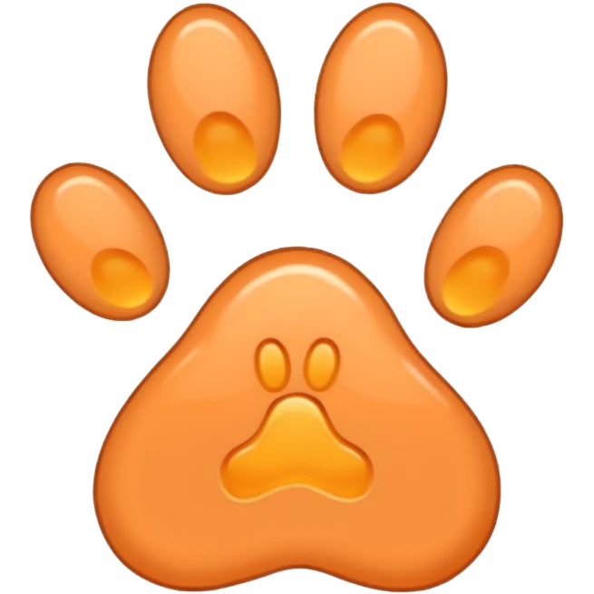 a very light pale pastel orange #FFA500 pawprint emoji