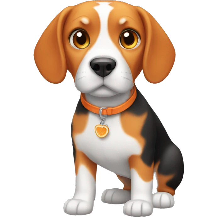 Beagle with a orange cat and a black cat emoji