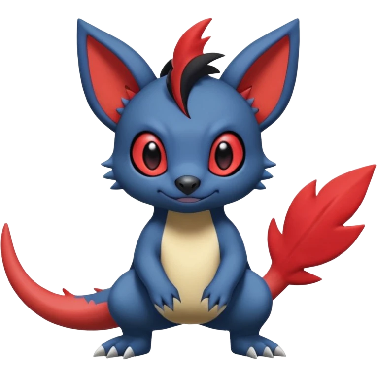Cute adorable Stitch-Litten-Salandit-Noibat-Zangoose-fusion, full body emoji