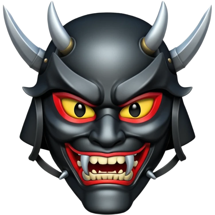 samurai mask with fangs emoji