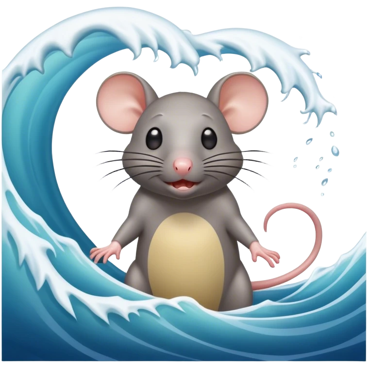Rat drowning under wave emoji