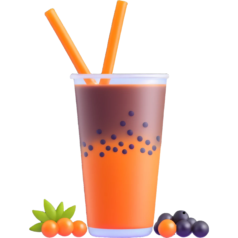 bubble tea with boba pearls emoji