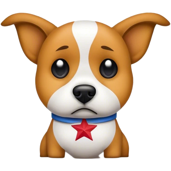 Sad dog with the logo of the state of Texas emoji