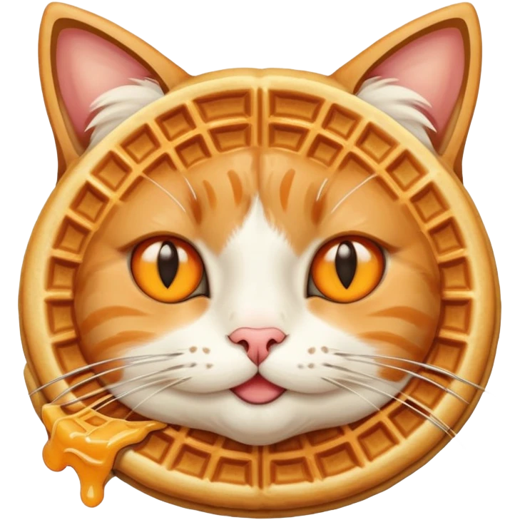 Cat eating a waffle emoji