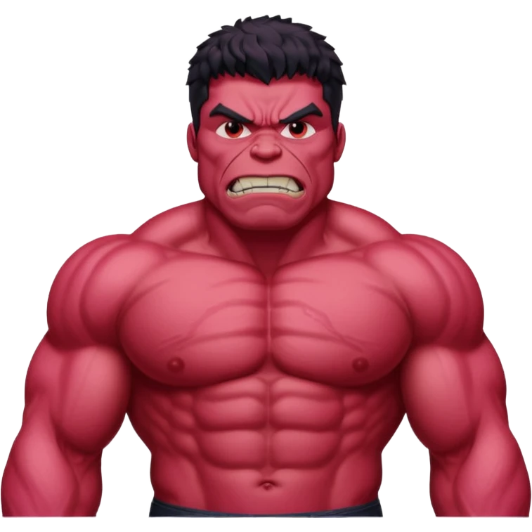 Pink red hulk emoji